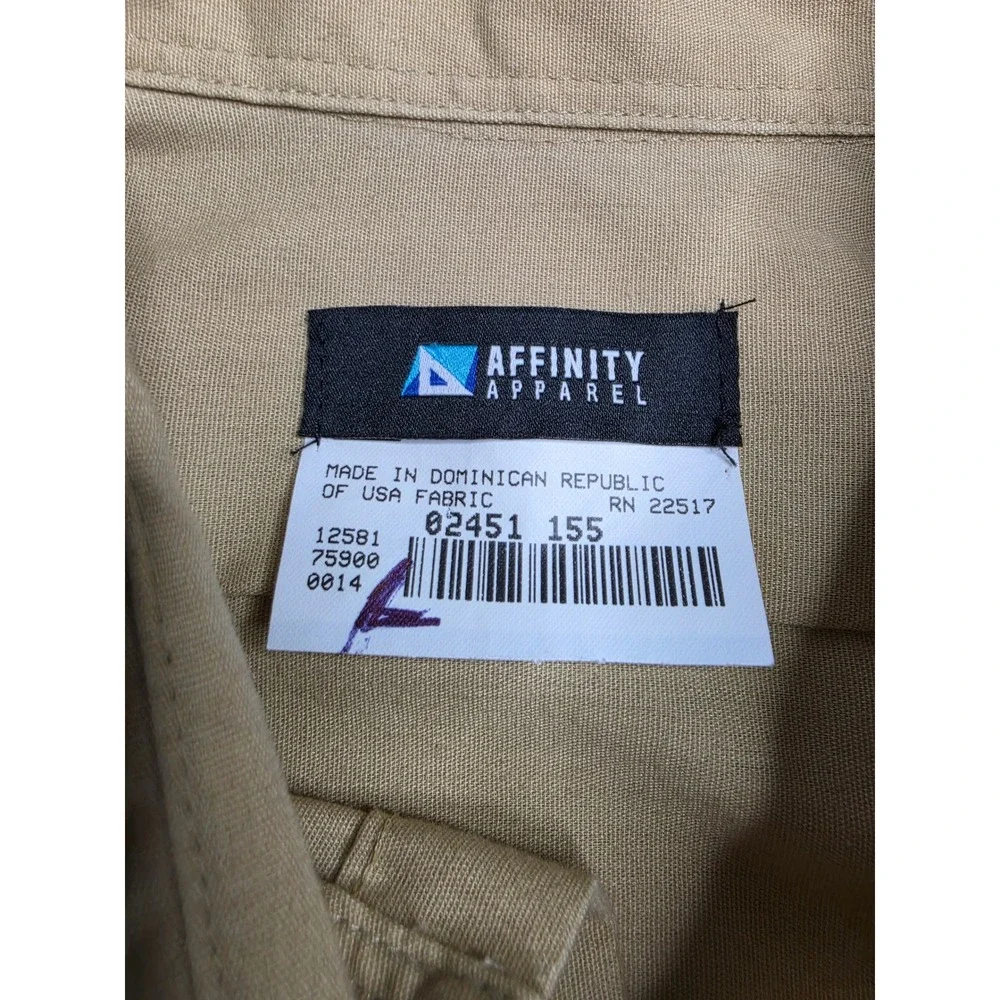 Affinity Apparel Shirt Men's Large Khaki Pockets Short Sleeve Button-Up Outdoor - Picture 4 of 6